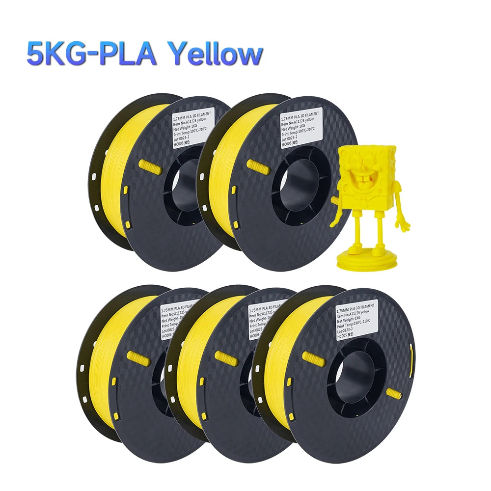 Filament PLA 1.75mm – 5kg, Couleurs Mélangées pour Imprimante 3D