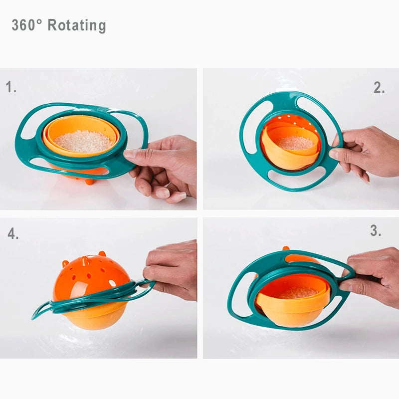 Bol Gyroscopique Bébé – Anti-Déversement, Rotation 360°