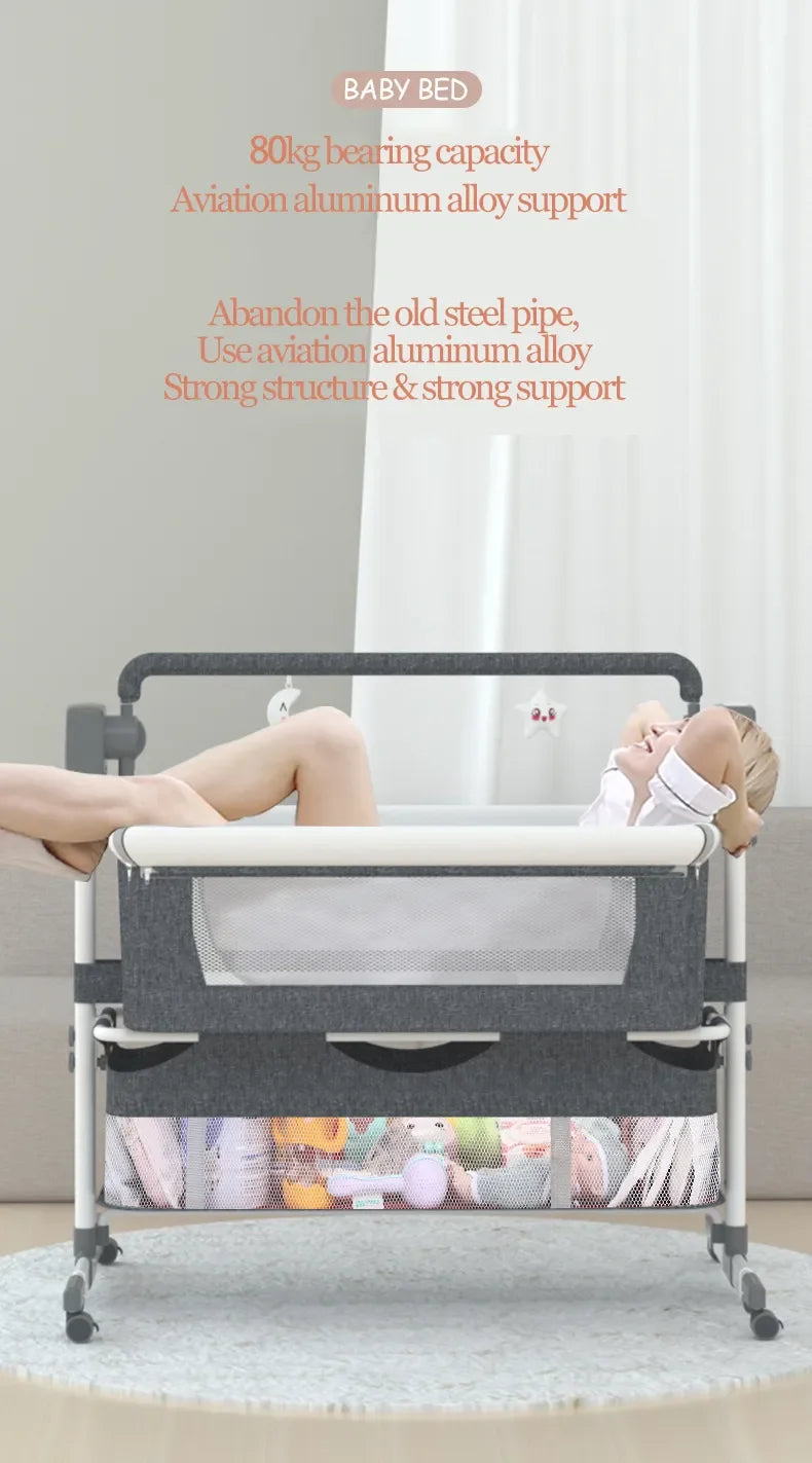 Lit bébé électrique berceau Bluetooth luxe Portable bébé facile à nettoyer lit de voyage avec matelas berceau pour nouveau-nés lit bébé