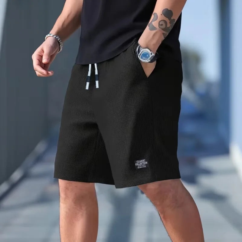 Short Homme Décontracté – Tissu Texturé, Respirant, Plage & Sport