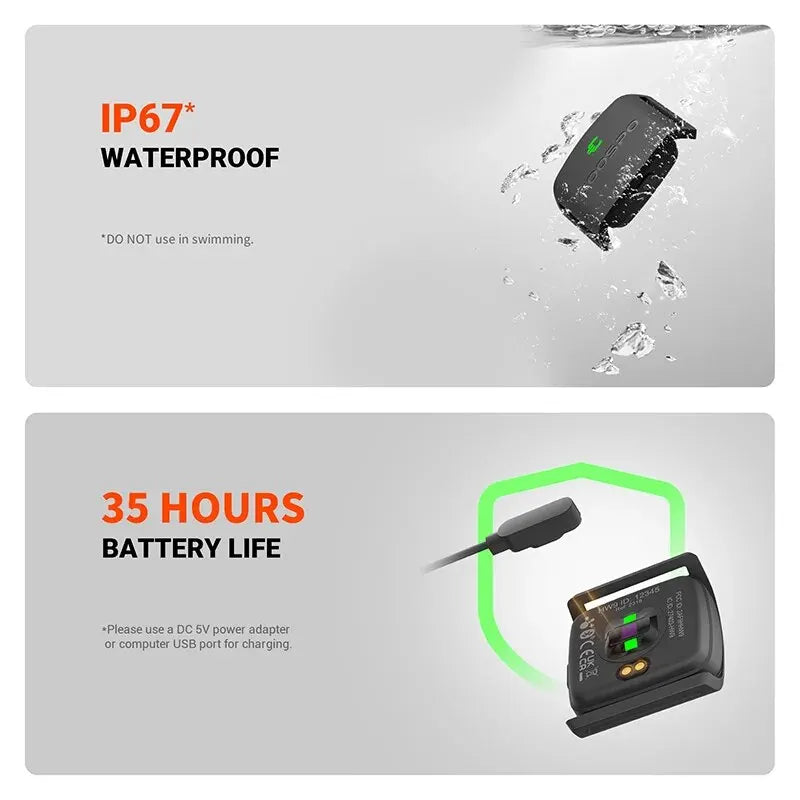 COOSPO HW9 brassard moniteur de fréquence cardiaque avec Zones HR/capteur HRM de calories pour le cyclisme de fitness BLE5.0 ANT + pour Peloton,Zwift,Wahoo