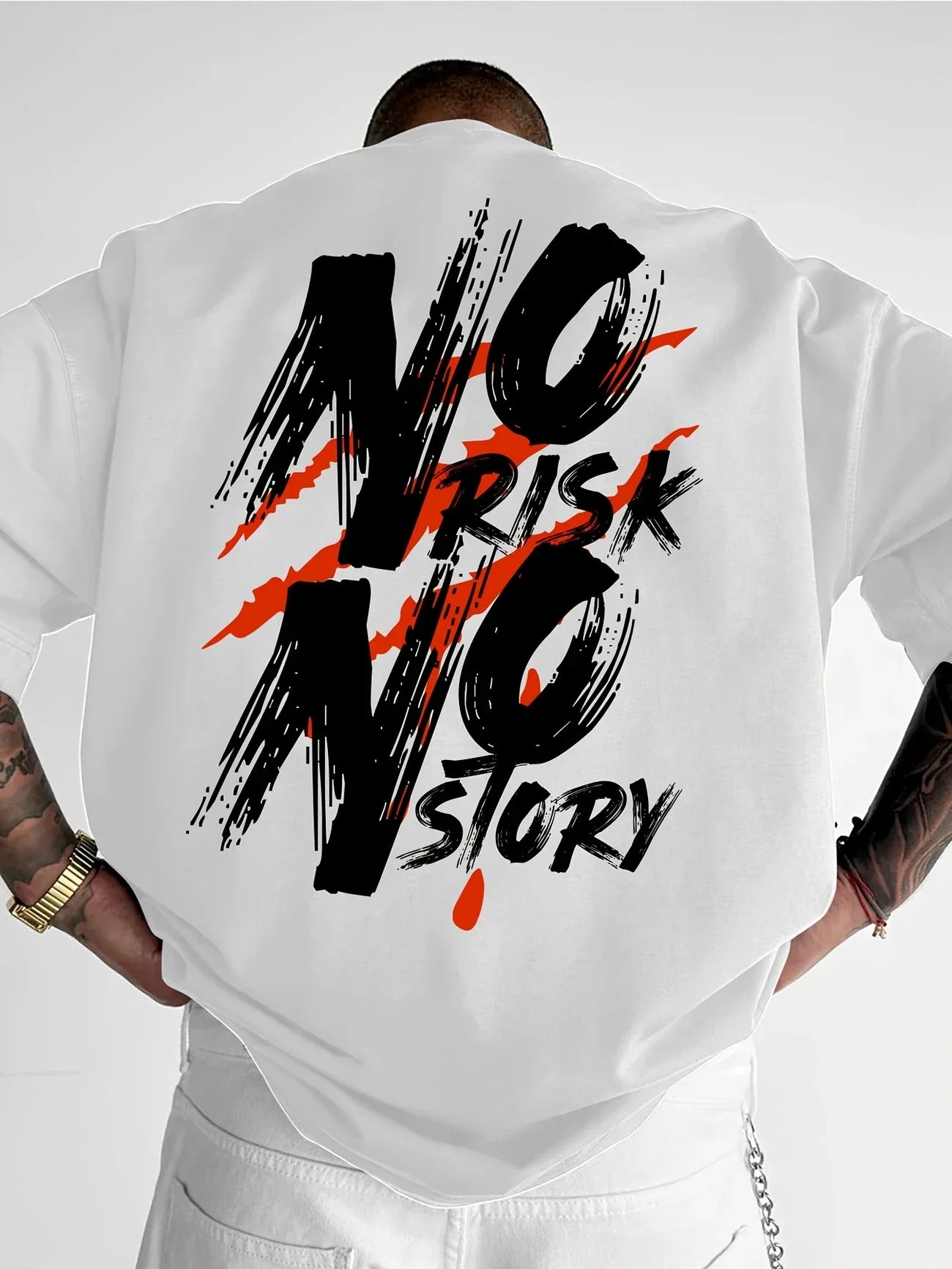 T-shirt à motif Streetwear pour hommes-T-shirt ample et décontracté avec lettres audacieuses imprimées, T-shirt d'été vibrant à manches courtes en pur coton St