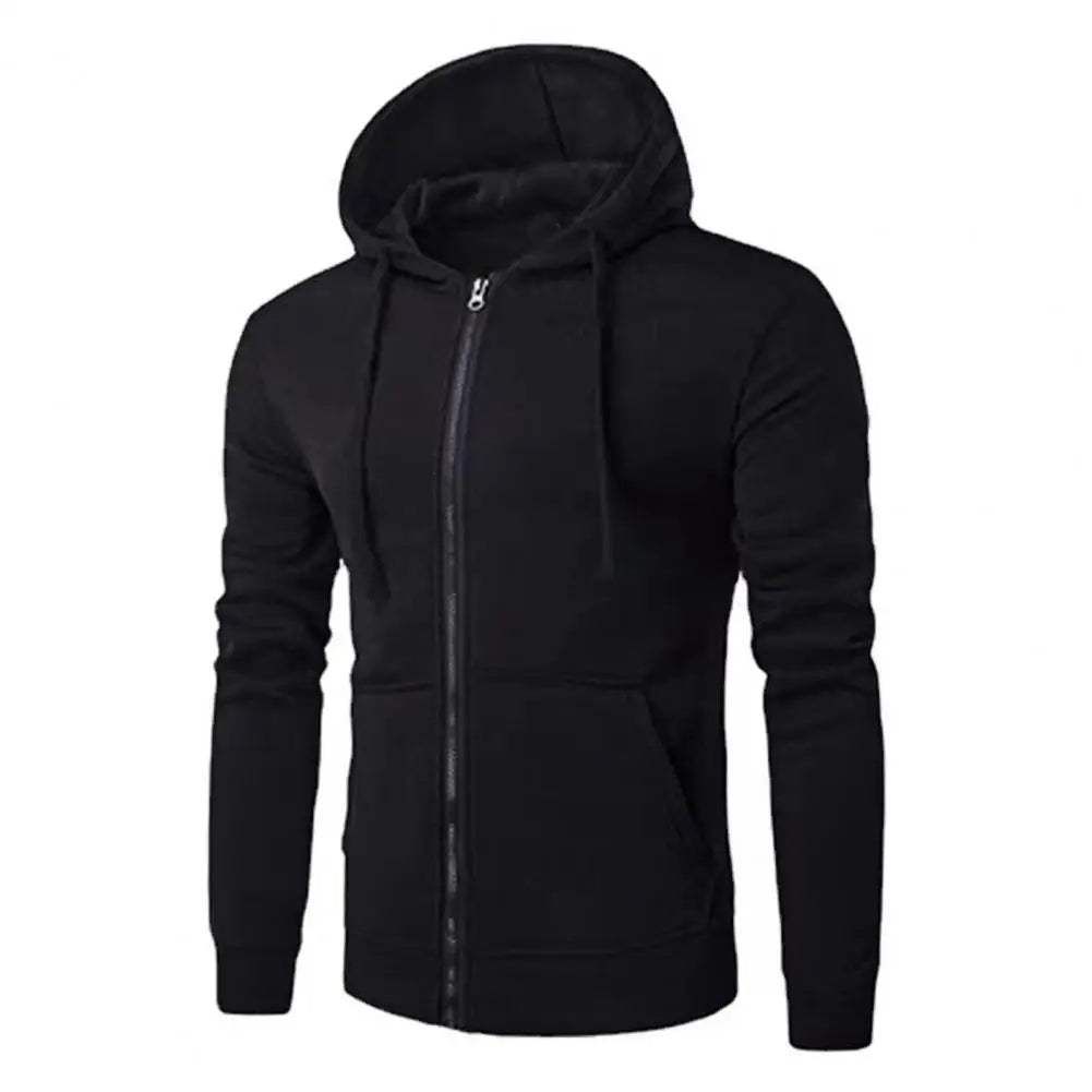 Veste à Capuche Slim Homme – Fermeture Éclair, Automne