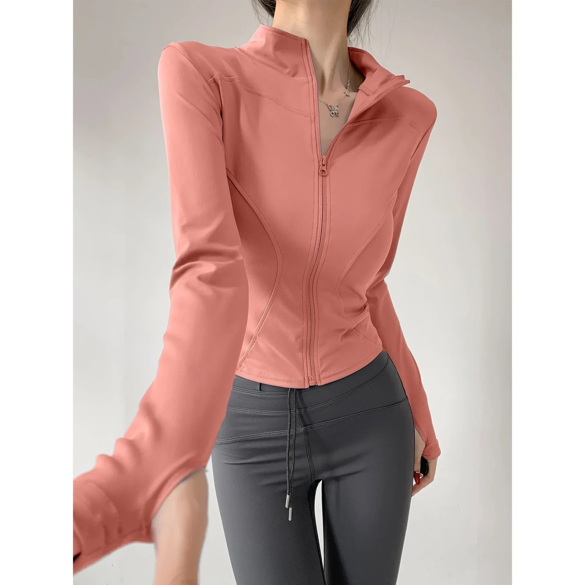 Veste Sport Femme – Séchage Rapide, Fermeture Éclair, Yoga & Course