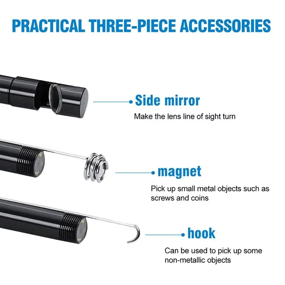 Caméra endoscopique Type-C 5,5/7,0 mm, étanche IP67, avec 6 LED réglables, USB Android, boroscope d'inspection flexible pour téléphone et PC