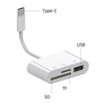 Lecteur de carte SD USB C, lecteur de carte mémoire USB C vers Micro SD TF, adaptateur de lecteur de carte d'appareil photo USB 3 en 1