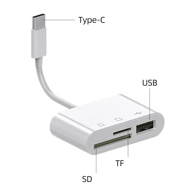 Lecteur de carte SD USB C, lecteur de carte mémoire USB C vers Micro SD TF, adaptateur de lecteur de carte d'appareil photo USB 3 en 1