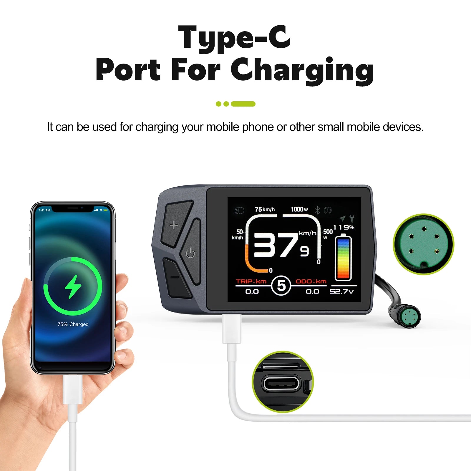 Bafang UART protocole d'affichage Instrument LCD 36V 48V 52V EKD01 ordinateur Bluetooth DZ40 DPC18 SW2-M58 pour Kits de vélo électrique Hub Mid Motor