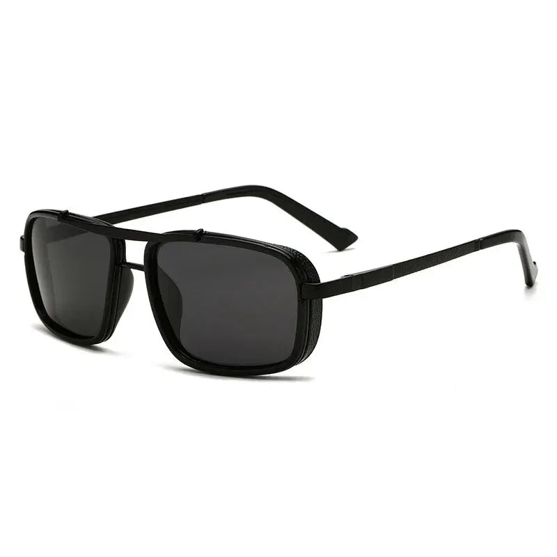 Happator-Lunettes de soleil à double faisceau pour hommes, Punk Square, UV400, Nouveau