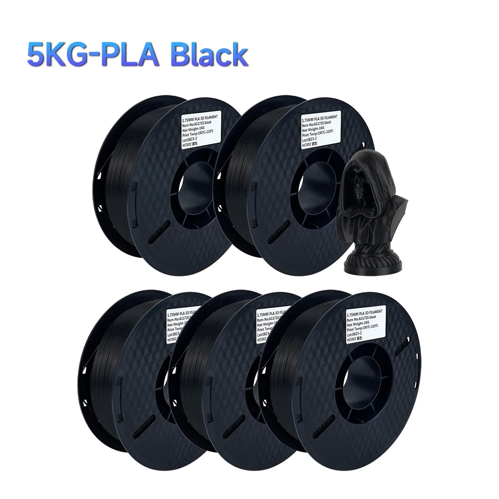 Filament PLA 1.75mm – 5kg, Couleurs Mélangées pour Imprimante 3D