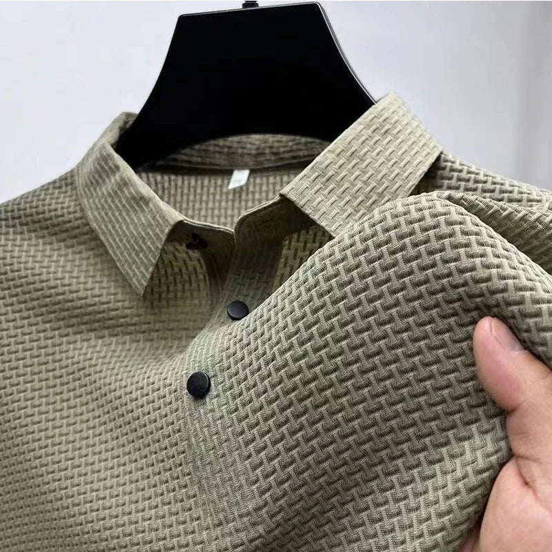 Polo décontracté à manches courtes pour hommes, chemise d'affaires, haut polyvalent, respirant, confortable, été, document solide, Sophia Flower, mode, nouveau
