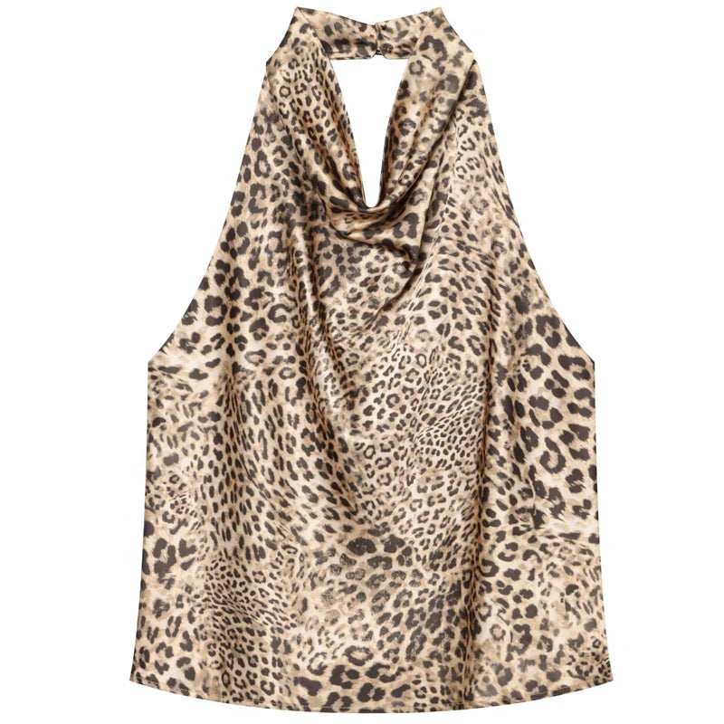 Top Satin Dos Nu Femme – Licou, Élégant, Été