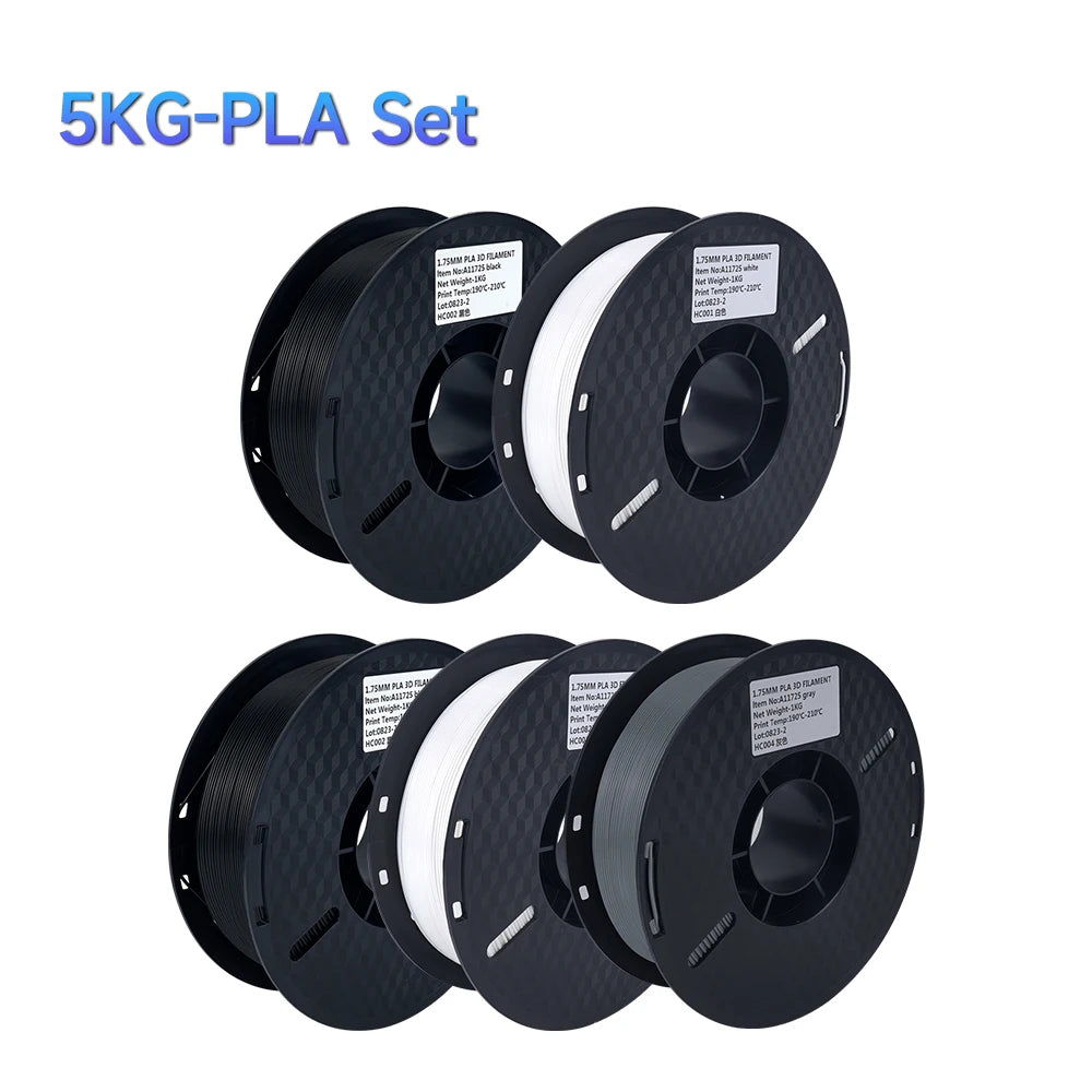 Filament PLA 1.75mm – 5kg, Couleurs Mélangées pour Imprimante 3D