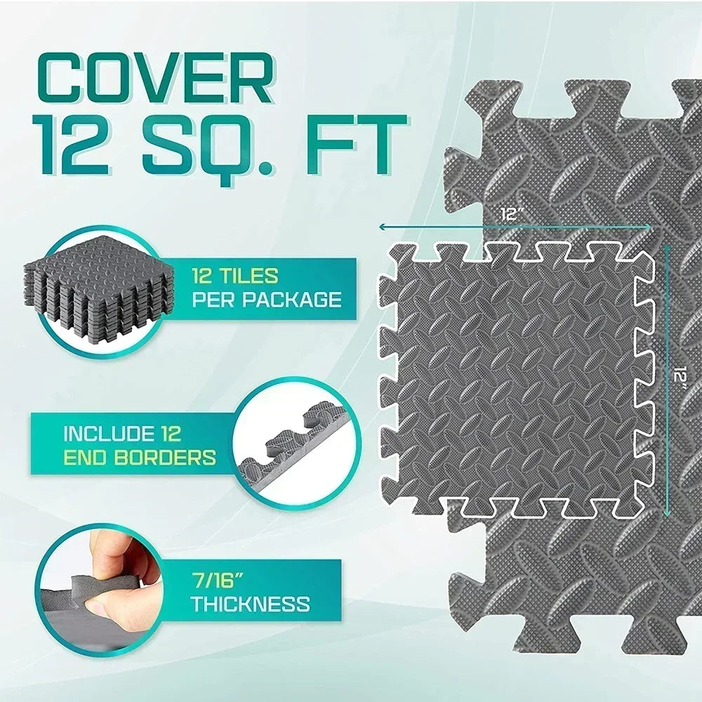 Tapis Mousse EVA Salle de Sport – Puzzle Antidérapant, 4 à 20 Pièces