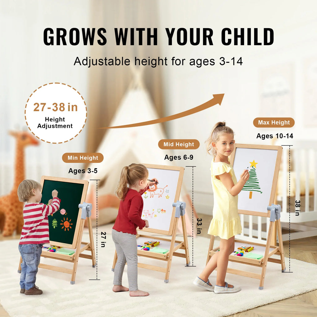 SucceBuy – planche à dessin magnétique sur pied, chevalet d'art avec accessoires de peinture, jouets éducatifs pour enfants, garçons et filles