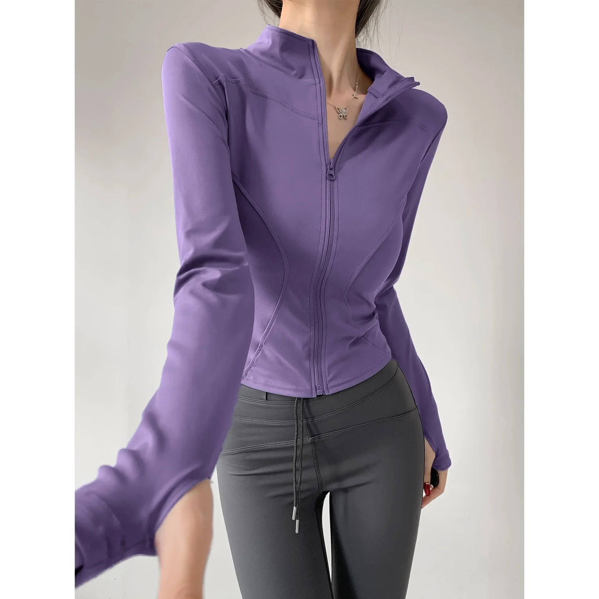 Veste Sport Femme – Séchage Rapide, Fermeture Éclair, Yoga & Course