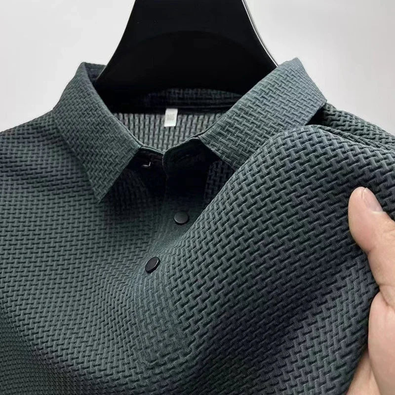 Polo décontracté à manches courtes pour hommes, chemise d'affaires, haut polyvalent, respirant, confortable, été, document solide, Sophia Flower, mode, nouveau