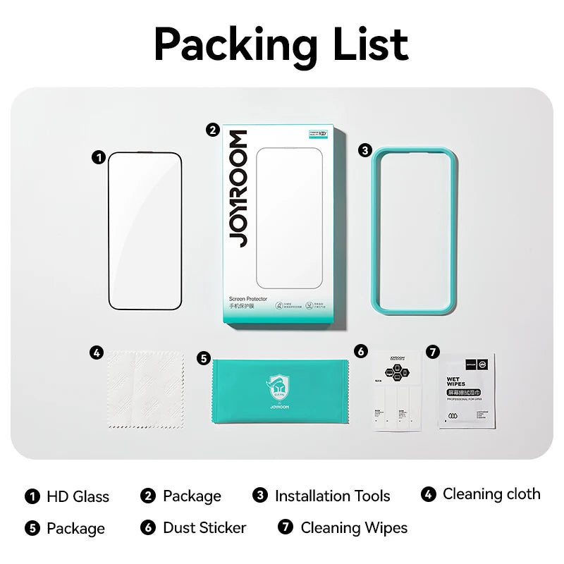 Verre Trempé iPhone 17/16/15 Pro Max – HD, Protection Complète