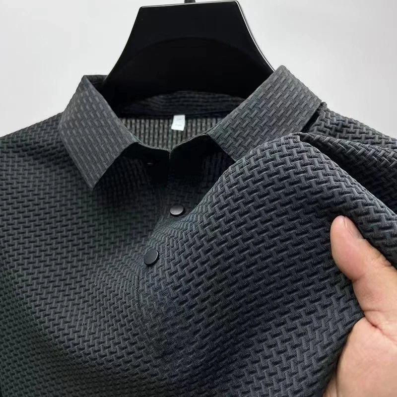 Polo décontracté à manches courtes pour hommes, chemise d'affaires, haut polyvalent, respirant, confortable, été, document solide, Sophia Flower, mode, nouveau