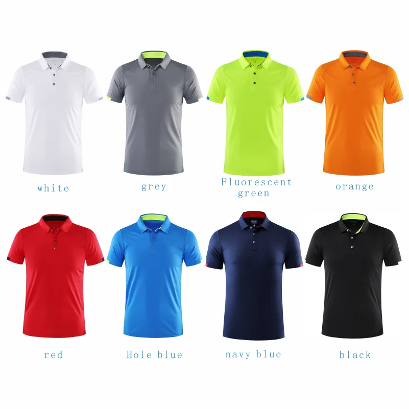 Polo d'été à manches courtes à séchage rapide, maillot de Golf, groupe d'entreprise, respirant, Fitness, revers, manches de sport, 8 couleurs, grand haut