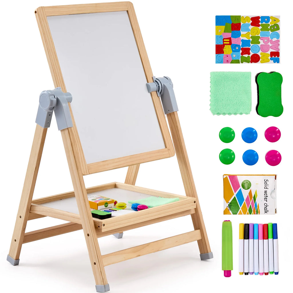 SucceBuy – planche à dessin magnétique sur pied, chevalet d'art avec accessoires de peinture, jouets éducatifs pour enfants, garçons et filles