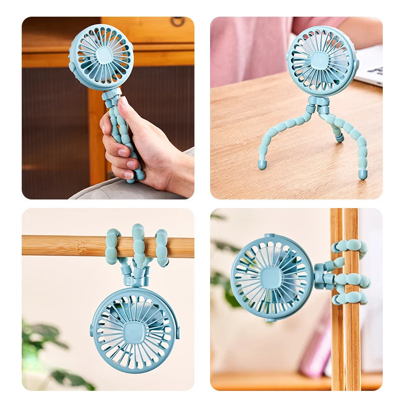 Ventilateur pour chariot ventilateurs de poussette ventilateur extérieur Portable à clipser pour bébé 600mAh USB ventilateur électrique portatif Rechargeable pour la maison 3 vitesses