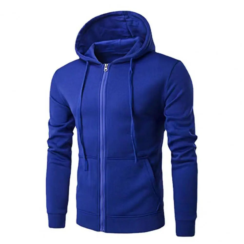Veste à Capuche Slim Homme – Fermeture Éclair, Automne