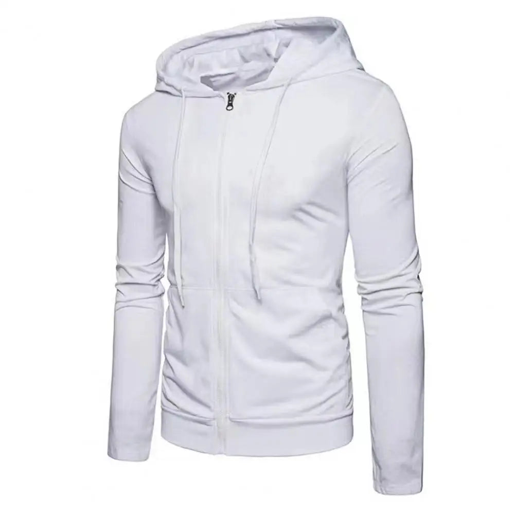 Veste à Capuche Slim Homme – Fermeture Éclair, Automne