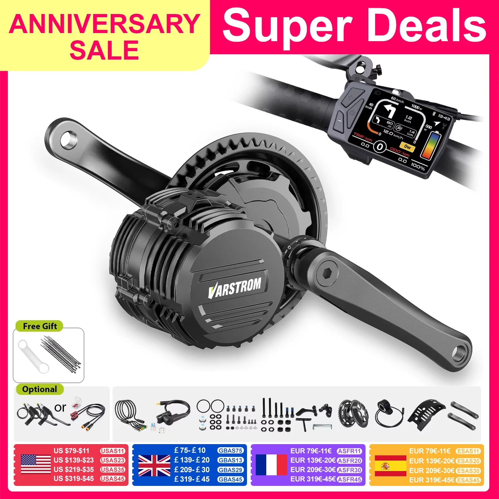 Tongsheng TSDZ8 750W TSDZ2B 250W 500W TSDZ16 1000W Kit moteur capteur de couple à entraînement central e kits de vélo moteur de Conversion vélo électrique