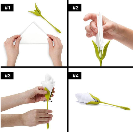 Porte-serviettes à motif de rose (Ensemble d'outils)